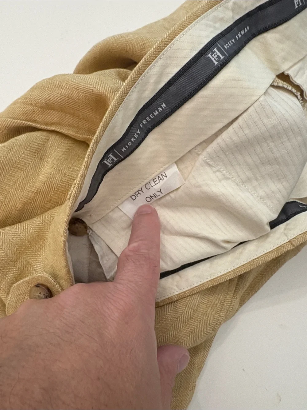 Hickey Freeman Light Tan Linen Blend Chinos